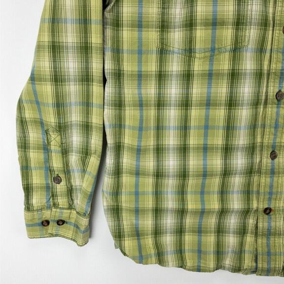 Carhartt Plaid Long Sleeve Men's Large Relaxed Fit Green Blue Button Up Casual - Picture 4 of 12